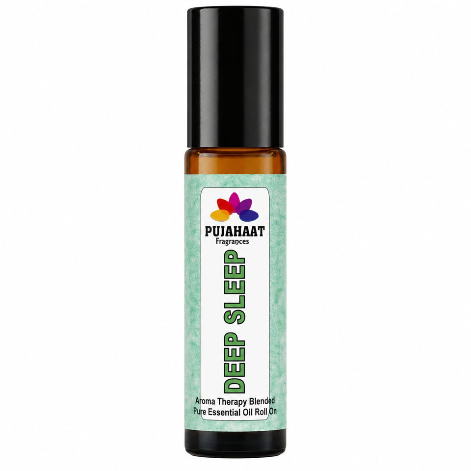 Pujahaat Deep Sleep Aromatherapy Roll-on | Blend of pure & natural Essential Oils | Targeted Sleep Aid for Restful Nights | Reduces Insomnia, Snoring & Restless Sleep | Crafted by Certified Aromatherapists 10ml/0.33 fl oz - Deep Sleep Roll-on
