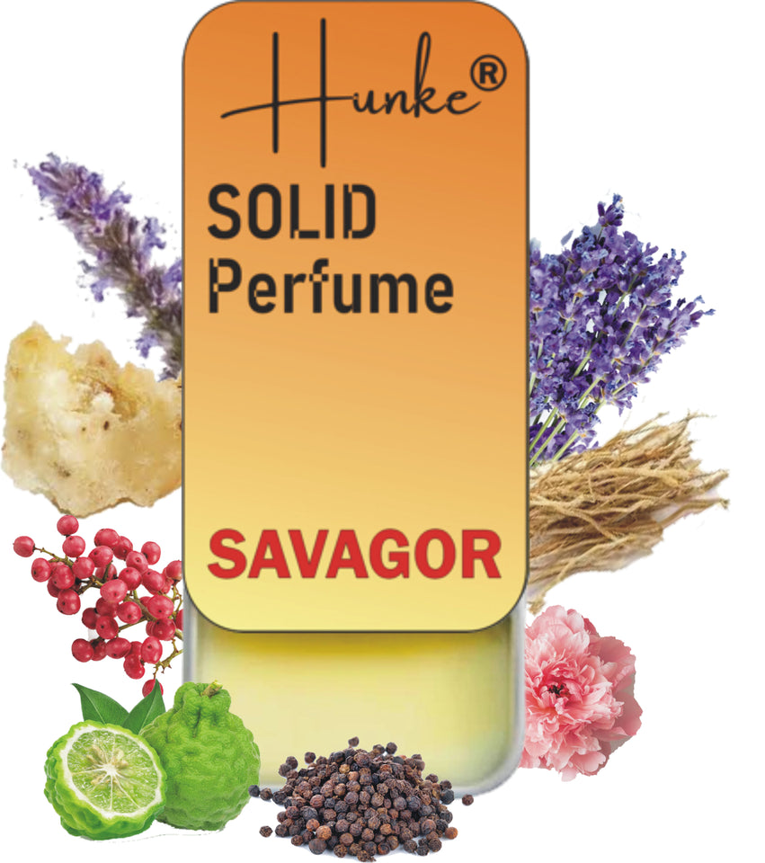 Hunke® Solid Perfume | Alcohol-Free Solid Perfume for Men & Women | Long Lasting Natural Wax Fragrance | Travel Friendly Pocket Perfume | Handmade Luxury - Savagor