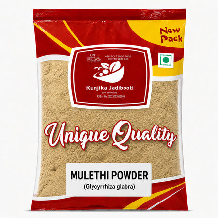Kunjika Jadibooti Mulethi Powder - Yashtimadhu - Liquorice Powder- Glycyrrhiza Glabra - 100 gm