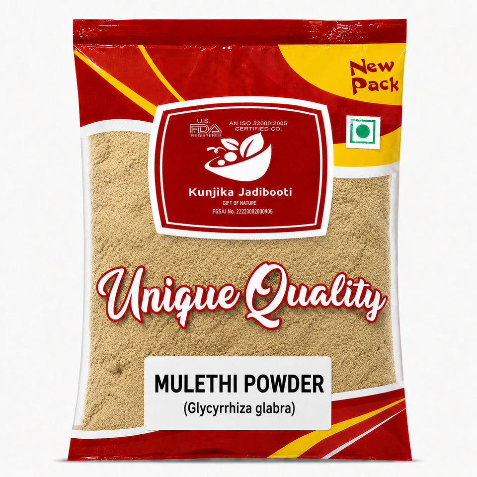 Kunjika Jadibooti Mulethi Powder - Yashtimadhu - Liquorice Powder- Glycyrrhiza Glabra - 100 gm