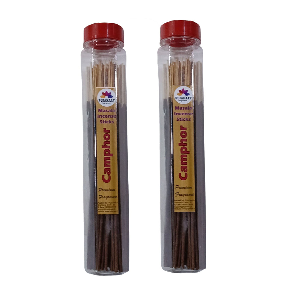 Pujahaat Premium Scented Incense Stick Masala Agarbatti | No Charcoal Incense Sticks, 100% Herbal Fragrance Agarbatti, 0% Sulphates - Camphor Fragrance
