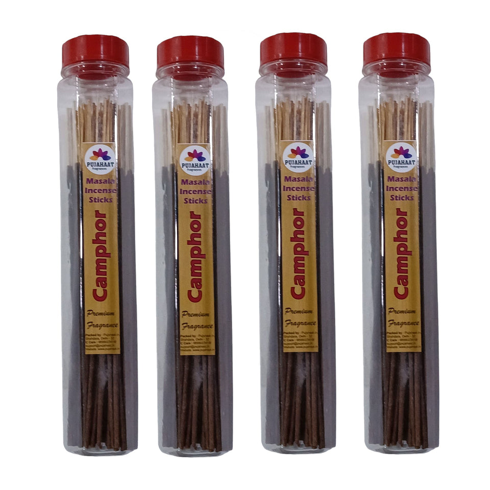 Pujahaat Premium Scented Incense Stick Masala Agarbatti | No Charcoal Incense Sticks, 100% Herbal Fragrance Agarbatti, 0% Sulphates - Camphor Fragrance