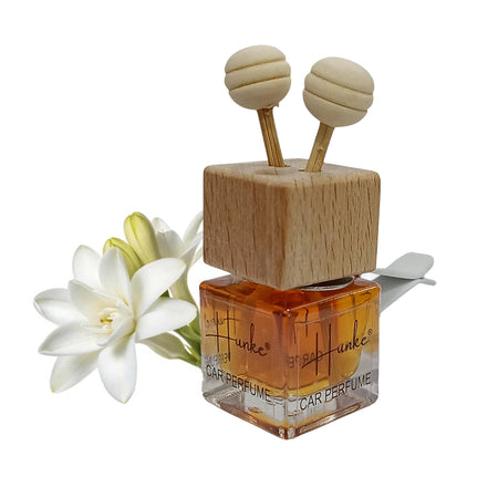 Hunke® Long Lasting Car Perfume | AC Vent Clip Car Air Freshener | Premium Fragrance | Odour Eliminator | With Reed Sticks| Easy to Fix |Car interior - Last up to 45 days - Tuberose (Rajnigandha)