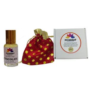 Pujahaat Premium Alcohol-Free Attar | Ittar 6ml, Long-Lasting Travel Size Roll-On, Best Modren Attar Fragrance Oil -Chocolate