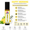 Pujahaat Happy Morning Aromatherapy Roll-on | Blend of pure & natural Essential Oils | For Help Waking Up & Alertness | Soothing Formula to uplift mood and reduce dullness. | Crafted by Certified Aromatherapists 10ml/0.33 fl oz - Happy Morning Roll-on