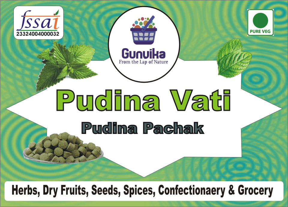 Gunvika Pudina Vati | Pudina Pachak | Pudina Goli | Pudina Tablet Khatti Mint Digestive Tasty Healthy Churan - 200 gm