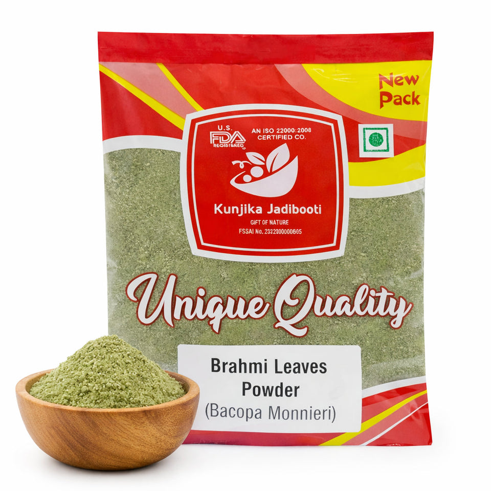 Kunjika Jadibooti Brahmi Powder / Bacopa Monnieri /  Bramini / Brahmi / Bhrami / Bharmi Powder - 100 gm