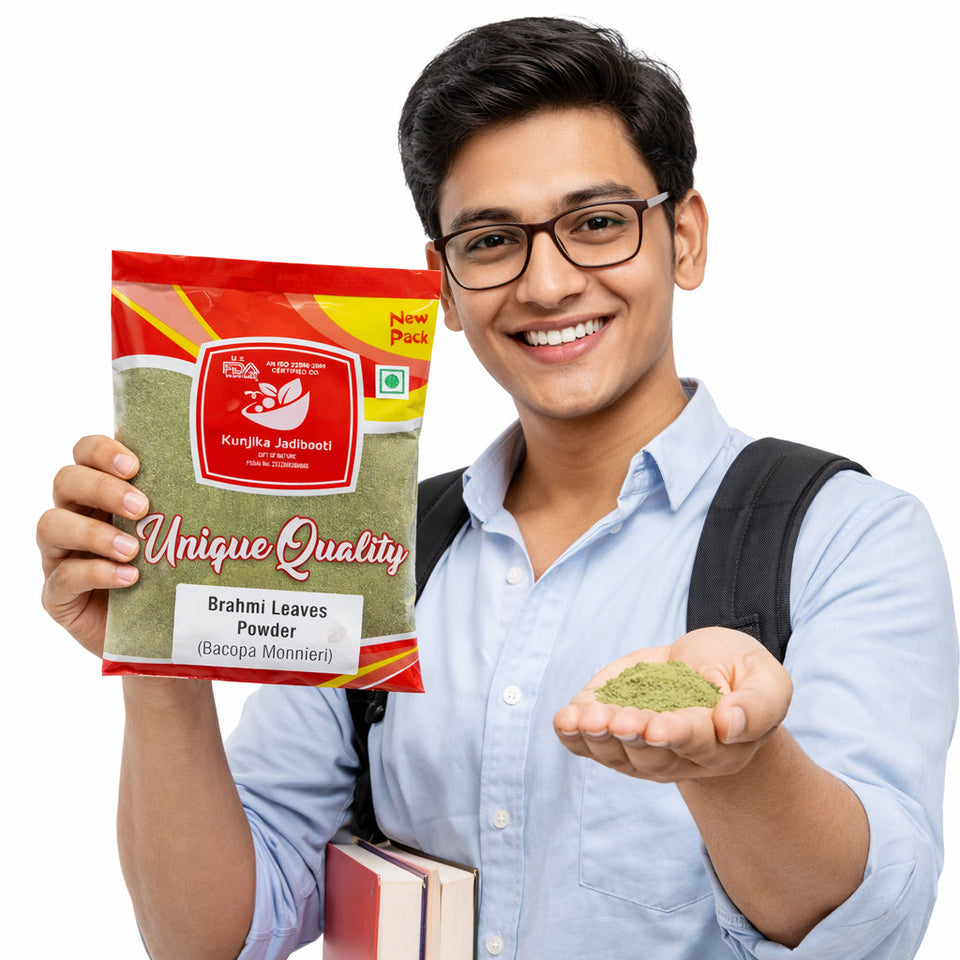 Kunjika Jadibooti Brahmi Powder / Bacopa Monnieri /  Bramini / Brahmi / Bhrami / Bharmi Powder - 100 gm