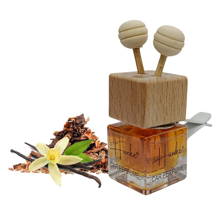 Hunke® Long Lasting Car Perfume | AC Vent Clip Car Air Freshener | Premium Fragrance | Odour Eliminator | With Reed Sticks| Easy to Fix |Car interior - Last up to 45 days - Tobacco Vanila