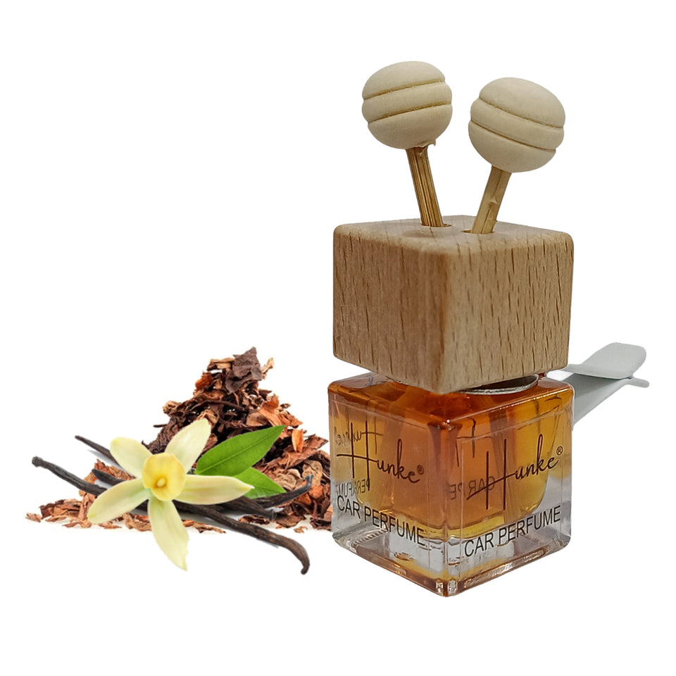 Hunke® Long Lasting Car Perfume | AC Vent Clip Car Air Freshener | Premium Fragrance | Odour Eliminator | With Reed Sticks| Easy to Fix |Car interior - Last up to 45 days - Tobacco Vanila