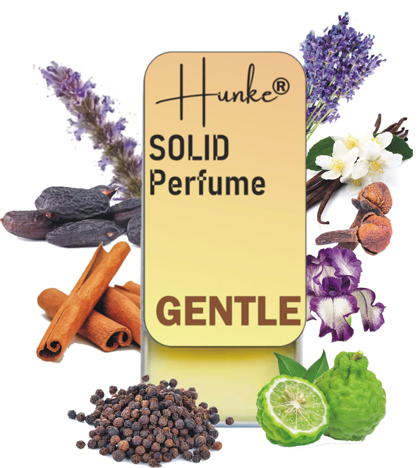 Hunke® Solid Perfume | Alcohol-Free Solid Perfume for Men & Women | Long Lasting Natural Wax Fragrance | Travel Friendly Pocket Perfume | Handmade Luxury - Gentle