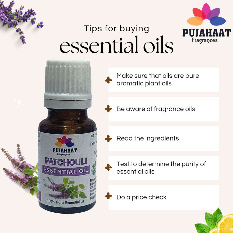 Pujahaat Patchouli Natural Essential Oil for Undiluted Therapeutic grade for Skin Care, Hair Care, Relief from Stress & Anxiety and Aromatherapy - Vegan & Cruelty free - 15 ml