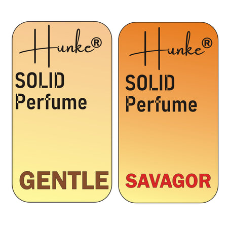 Hunke® Solid Perfume Combo | Alcohol-Free Solid Perfume for Men & Women | Long Lasting Natural Wax Fragrance | Travel Friendly Pocket Perfume | Handmade Luxury - Gentle, Savagor