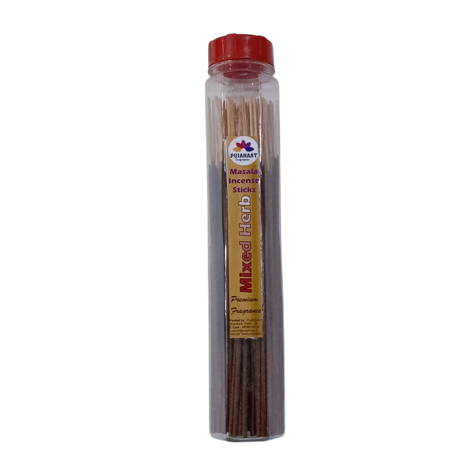 Pujahaat Premium Scented Incense Stick Masala Agarbatti | No Charcoal Incense Sticks, 100% Herbal Fragrance Agarbatti, 0% Sulphates - Mixed Herbs Fragrance
