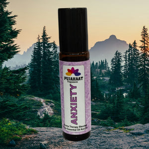 Pujahaat Anxiety Relief Aromatherapy Roll-on | Blend of pure & natural Essential Oils |  for Mind & Body | Crafted by Certified Aromatherapists 10ml/0.33 fl oz - Anxiety Relief Roll-on