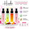 HUNKE EDP Inspired Perfume Set for Men & Women | Set of 4 Premium Long Lasting Fragrances | 8 ml Each | Travel Size Mini Perfume Gift Set | Eau de Parfum Collection - Sweet Girl, Spicy, Flora, Hot Girl