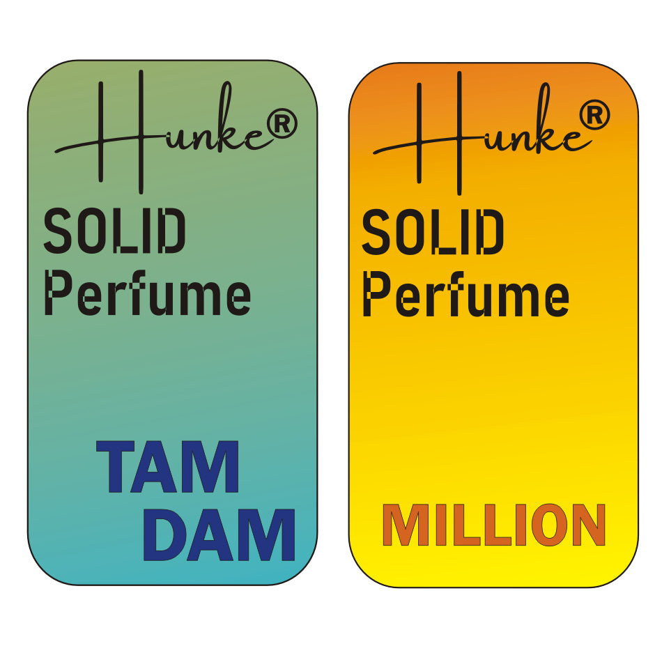 Hunke® Solid Perfume Combo | Alcohol-Free Solid Perfume for Men & Women | Long Lasting Natural Wax Fragrance | Travel Friendly Pocket Perfume | Handmade Luxury - Million, Tam Dam