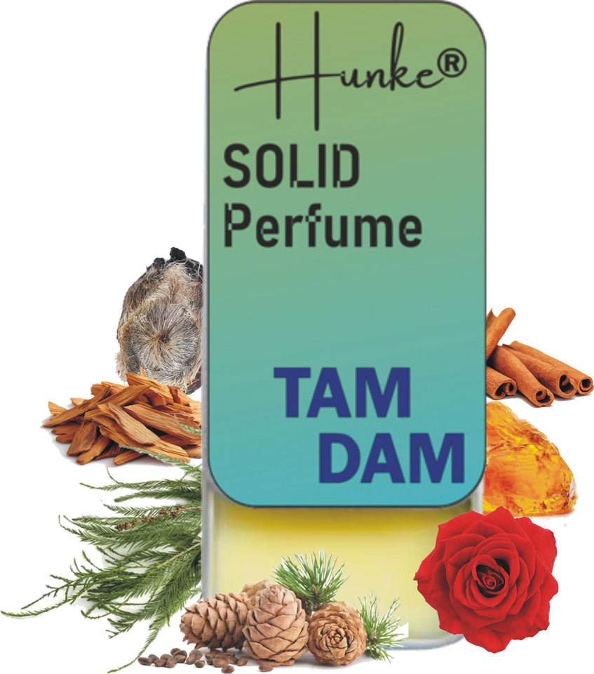 Hunke® Solid Perfume | Alcohol-Free Solid Perfume for Men & Women | Long Lasting Natural Wax Fragrance | Travel Friendly Pocket Perfume | Handmade Luxury - Tam Dam