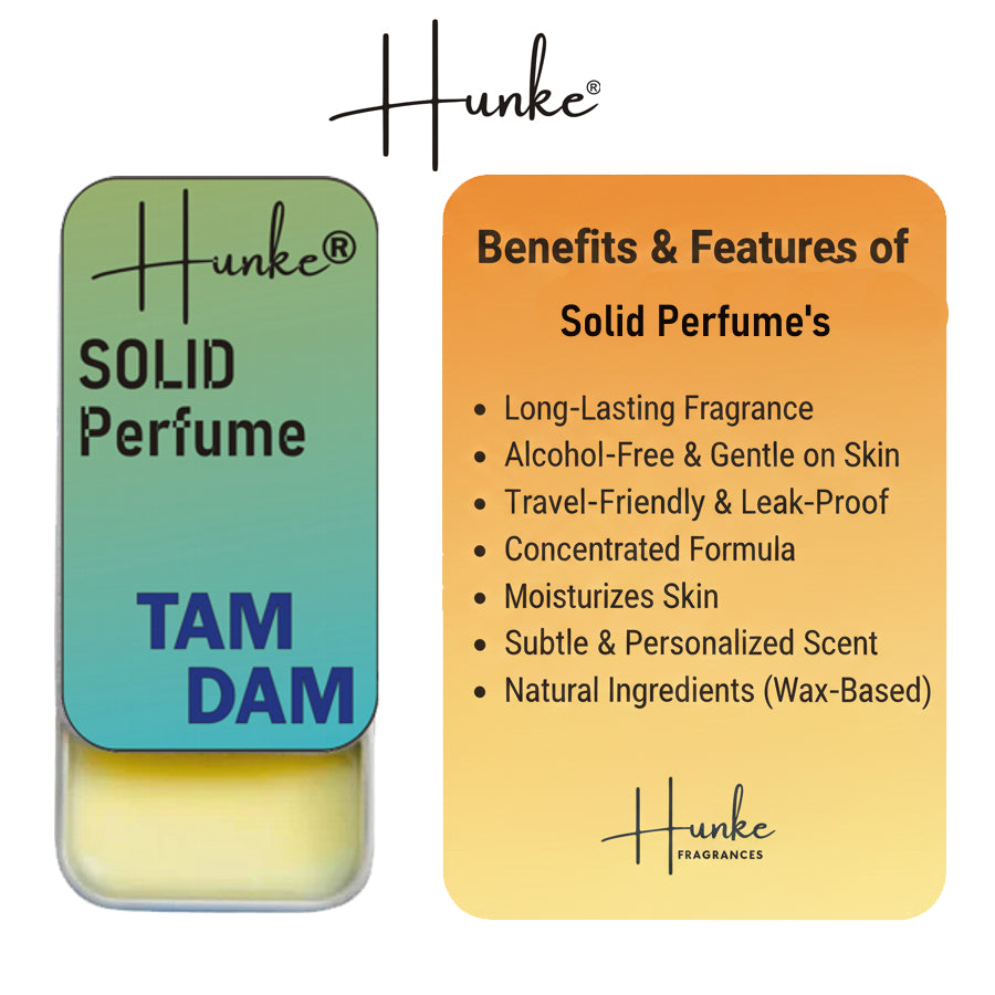 Hunke® Solid Perfume Combo | Alcohol-Free Solid Perfume for Men & Women | Long Lasting Natural Wax Fragrance | Travel Friendly Pocket Perfume | Handmade Luxury - Savagor, Tam Dam