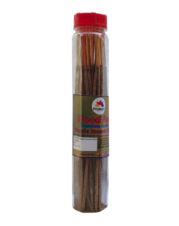 Pujahaat Wood Flora Premium Natural Masala Incense Sticks Natural Wooden Fragrance Agarbatti Nagchampa 100% Natural Fragrances - 200 Gms