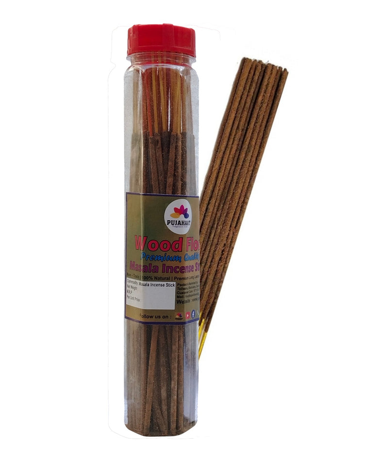 Pujahaat Wood Flora Premium Natural Masala Incense Sticks Natural Wooden Fragrance Agarbatti Nagchampa 100% Natural Fragrances - 200 Gms