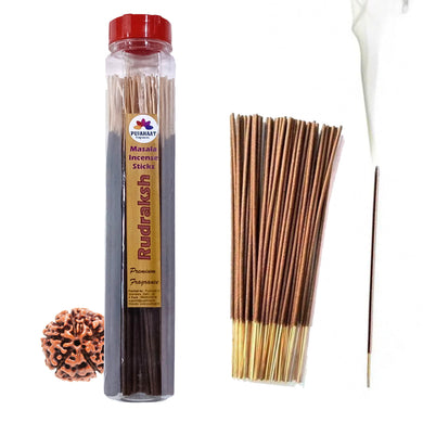 Pujahaat Premium Scented Incense Stick Masala Agarbatti | No Charcoal Incense Sticks, 100% Herbal Fragrance Agarbatti, 0% Sulphates - Rudraksha Fragrance