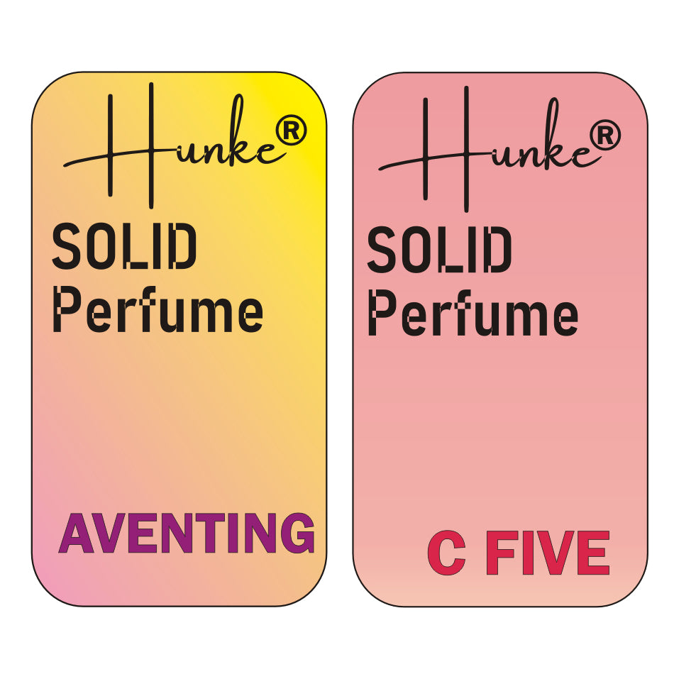 Hunke® Solid Perfume Combo | Alcohol-Free Solid Perfume for Men & Women | Long Lasting Natural Wax Fragrance | Travel Friendly Pocket Perfume | Handmade Luxury - Aventing, C Five