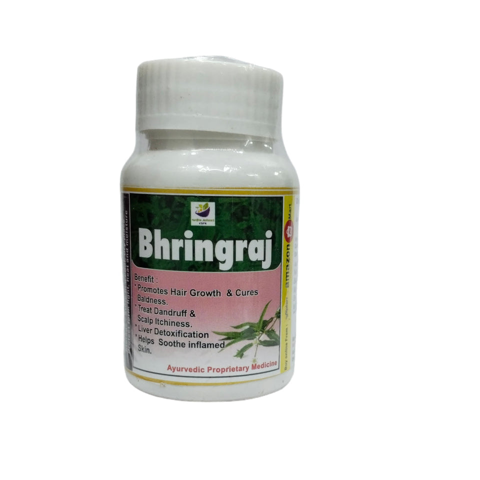 Kunjika Jadibooti Bhringraj Extract 500mg Capsules, Ayurvedic Supplements | Supports Healthy Hair for Women & Men| For Hair Fall & Graying | 30 Capsules