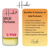 Hunke® Solid Perfume | Alcohol-Free Solid Perfume for Men & Women | Long Lasting Natural Wax Fragrance | Travel Friendly Pocket Perfume | Handmade Luxury - C Five