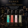HUNKE EDP Inspired Perfume Set for Men & Women | Set of 4 Premium Long Lasting Fragrances | 8 ml Each | Travel Size Mini Perfume Gift Set | Eau de Parfum Collection - Divine, Red Desire, Icon, Opium