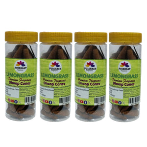 Pujahaat Premium Scented Incense Dhoop Cone | No Charcoal No Bamboo | for Pooja, Rituals & Special Occasions, Aromatherapy Lemongrass Fragrance