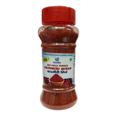 Gunvika Kashmiri Chilli Powder | Kashmiri Laal Mirch Powder with Natural Oils | Zero added Colours, Fillers, Additives | Vibrant Red Colour | Vegan | Aromatic - 100 gm