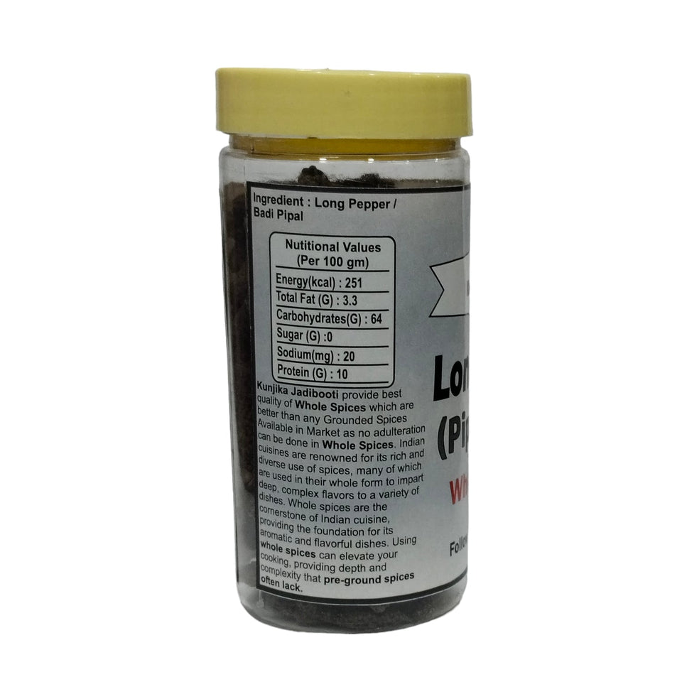 Kunjika Jadibooti Whole Long Pepper | Pipal Badi | Pippali | Pipali | Peepali | Piper Longum | No Added Preservatives & Additives | Spices & Masala | Indian Spices & Masala - 100 gm