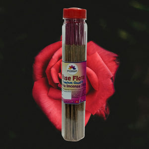 Pujahaat Rose Flora Gulab Premium Natural Masala Incense Sticks Natural Rose Flora Gulab Agarbatti Nagchampa 100% Natural Fragrances - 200 Gms