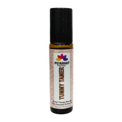 Pujahaat Tummy Tamer Aromatherapy Roll-on | Blend of pure & natural Essential Oils |  for Mind & Body | Crafted by Certified Aromatherapists 10ml/0.33 fl oz - Tummy Tamer Roll-on