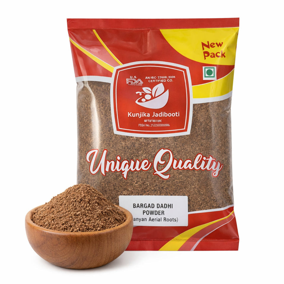 Kunjika Jadibooti Bargad Ki Dadhi - Bar Ki Dari - Badh Ki Dadhi - Banyan Aerial Roots - Pure & Natural | Jadi Booti Powder - 100 gm