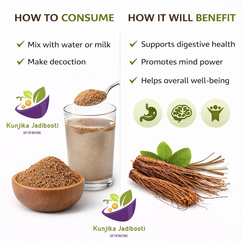 Kunjika Jadibooti Bargad Ki Dadhi - Bar Ki Dari - Badh Ki Dadhi - Banyan Aerial Roots - Pure & Natural | Jadi Booti Powder - 100 gm