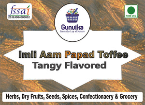 Gunvika Black Tamarind Kala Imli Aam Papad Candy Toffee - Alphonso Mango Cubes - Real Mango Candy - 200 gm