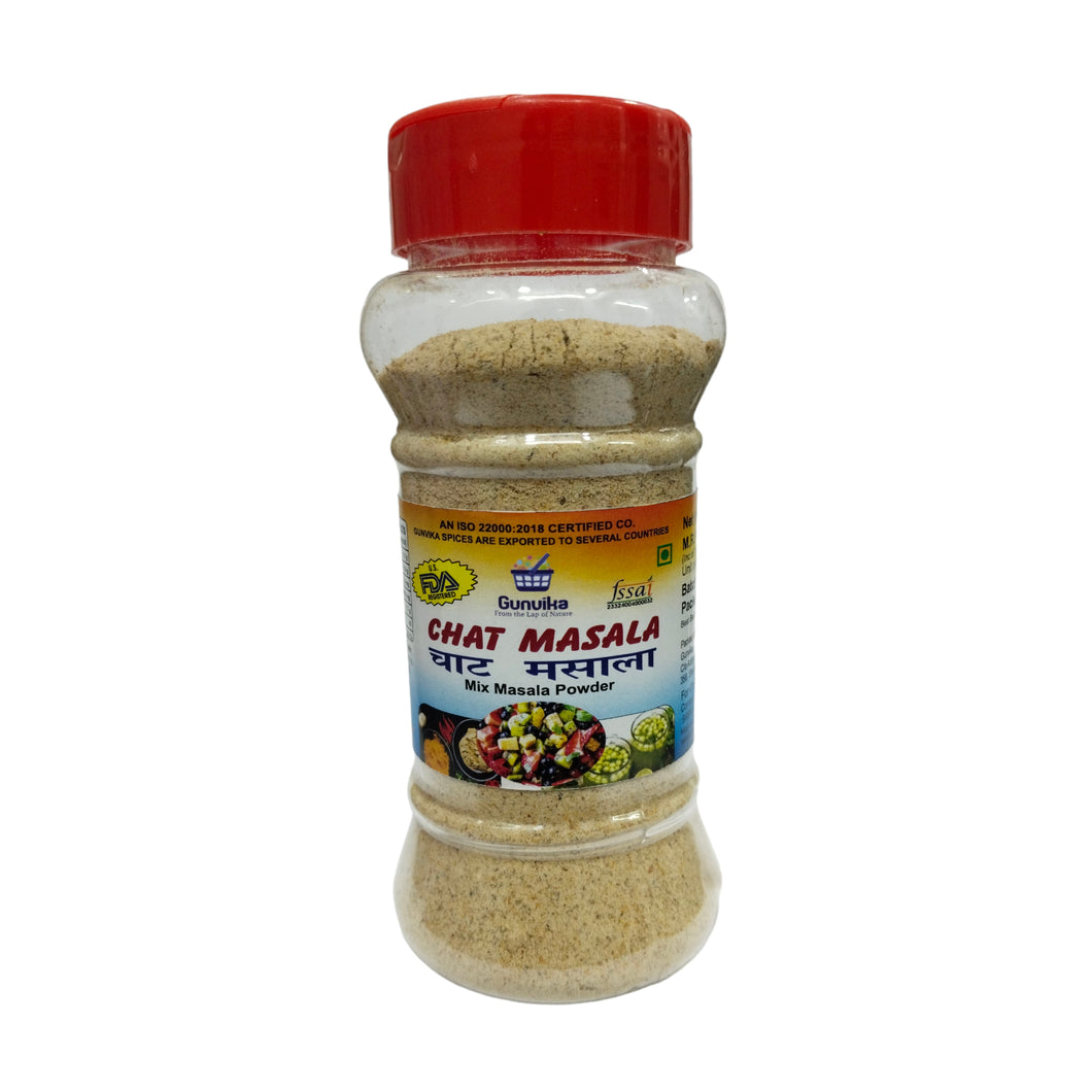 Gunvika Chat Masala Spice Mix | Multi Spice blend for Fruits, Pakodas, Salads etc.  | Zero added Colours, Fillers, Additives | Vegan | Aromatic - Sprinkle Bottle 100 gm