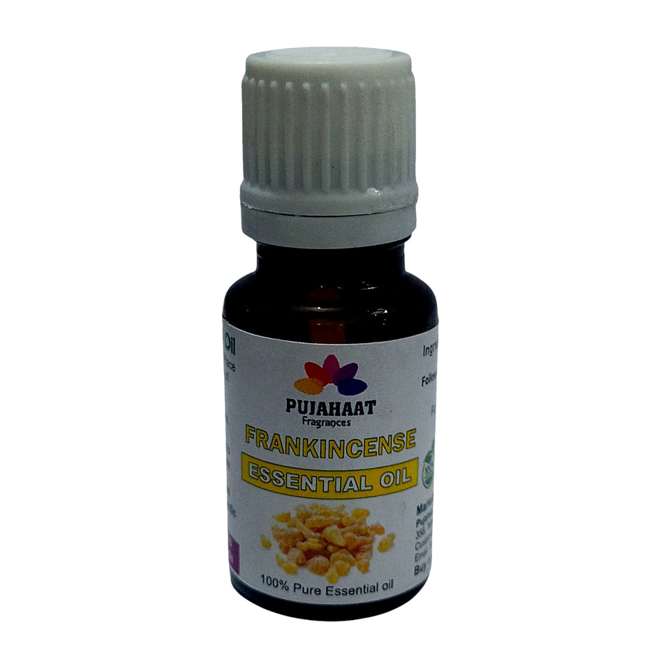 Pujahaat Frankincense Oil - Pure and Undiluted Frankincense Essential Oil for Skin Tightening, Fine Lines, and Aromatherapy Benefits - Ideal for face - Vegan & Cruelty free - 15 ml