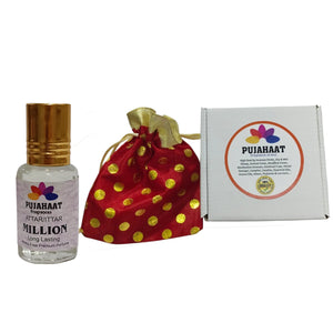 Pujahaat Premium Alcohol-Free Attar | Ittar 6ml, Long-Lasting Travel Size Roll-On, Best Oriental Perfume Attar Fragrance Oil - Million