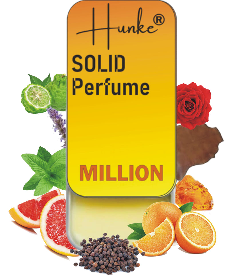 Hunke® Solid Perfume | Alcohol-Free Solid Perfume for Men & Women | Long Lasting Natural Wax Fragrance | Travel Friendly Pocket Perfume | Handmade Luxury - Million