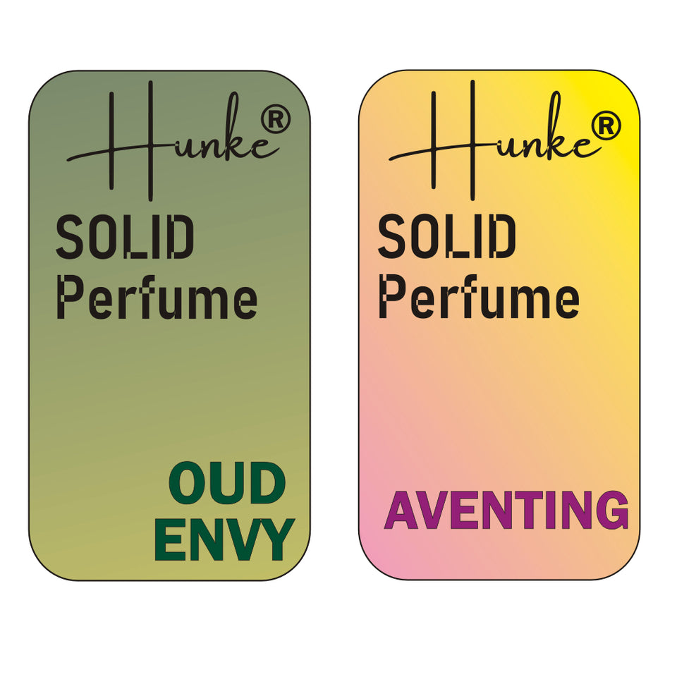 Hunke® Solid Perfume Combo | Alcohol-Free Solid Perfume for Men & Women | Long Lasting Natural Wax Fragrance | Travel Friendly Pocket Perfume | Handmade Luxury - Oud Envy, Aventing