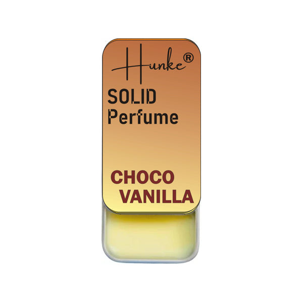 Hunke® Solid Perfume | Alcohol-Free Solid Perfume for Men & Women | Long Lasting Natural Wax Fragrance | Travel Friendly Pocket Perfume | Handmade Luxury - Choco Vanilla