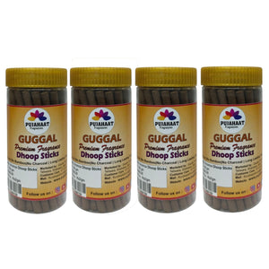 Pujahaat Guggal Premium Scented Incense Stick | Dry Dhoop Stick | No Charcoal, Bambooless | Dhoop Batti 4 inches with free Holder - Guggal Fragrance