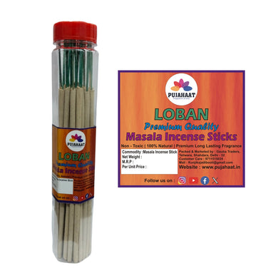 Pujahaat Loban Flora Thick Premium Natural Masala Incense Sticks Natural Loban Flora Agarbatti Nagchampa 100% Natural Fragrances - 100 Gms