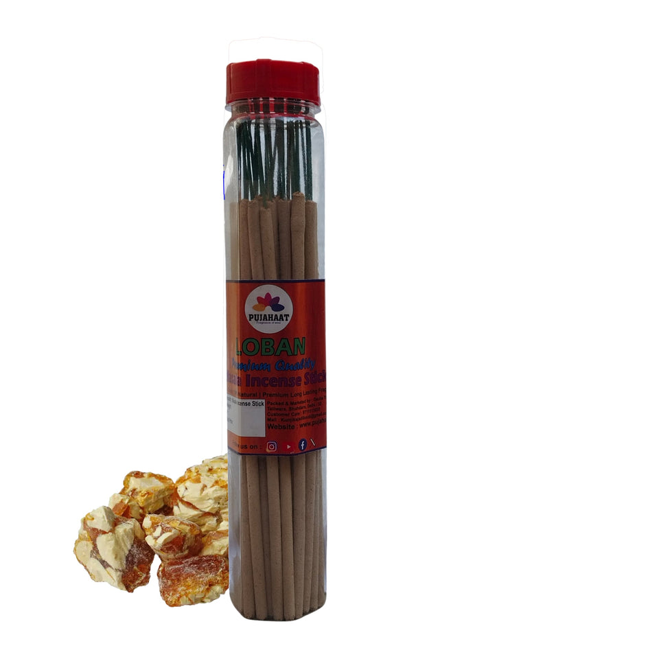 Pujahaat Loban Flora Thick Premium Natural Masala Incense Sticks Natural Loban Flora Agarbatti Nagchampa 100% Natural Fragrances - 100 Gms