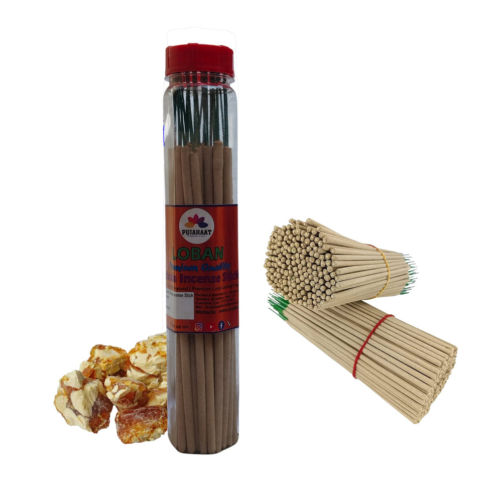Pujahaat Loban Flora Thick Premium Natural Masala Incense Sticks Natural Loban Flora Agarbatti Nagchampa 100% Natural Fragrances - 100 Gms
