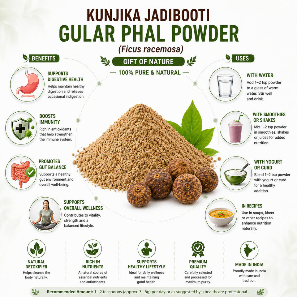 Kunjika Jadibooti Gular Phal Powder- Goolar fal - ficus glomerata Powder - 100 gm