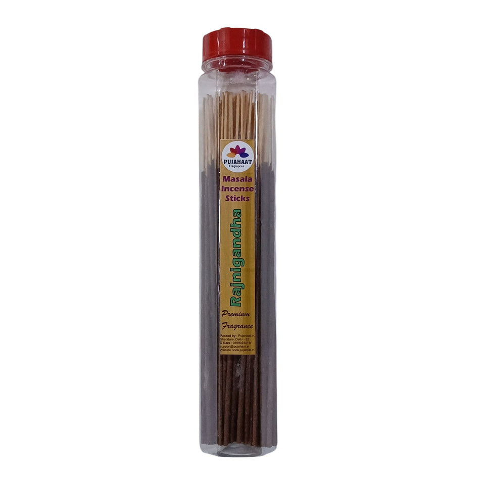 Pujahaat Premium Scented Incense Stick Masala Agarbatti | No Charcoal Incense Sticks, 100% Herbal Fragrance Agarbatti, 0% Sulphates - Rajnigandha Fragrance